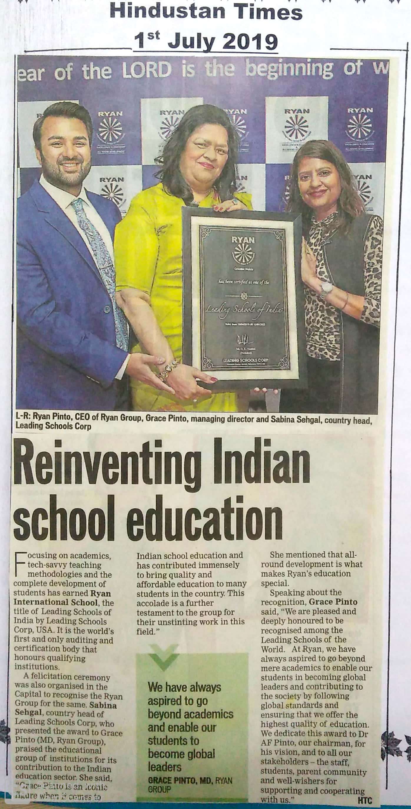 Reinventing Indian school education - Ryan International School, Sec 31 Gurgaon